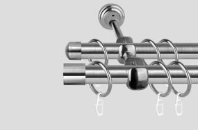 Карниз для штор дворядний металевий 19 мм, Заглушки (комплект) Сталь 300 див.