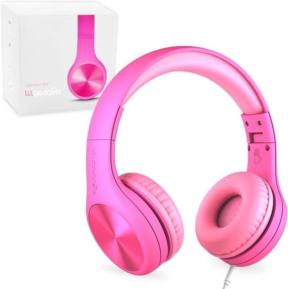 Дротові навушники LilGadgets Connect+ PRO Kids з мікрофоном, рожеві
