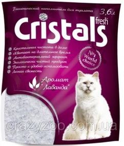 Наполнитель для кошачьего туалета Cristals Fresh с лавандой силикагелевый впитывающий 1.7 кг (3.6 л)