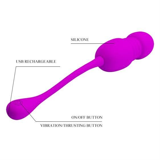 Віброяйце - Pretty Love Callie Thrusting Vibrating Egg Purple | Зображення 3