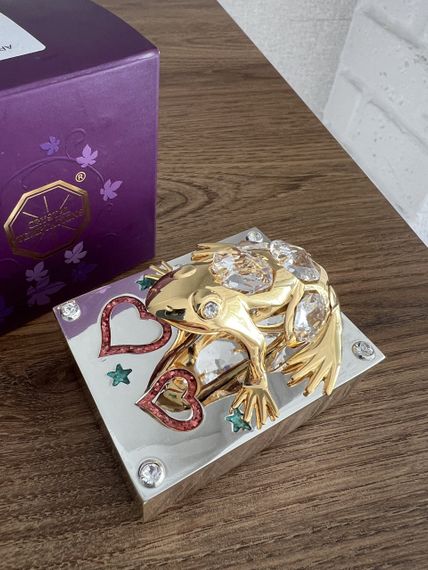 Скринька для ювелірних прикрас зі стразами Кришталева жаба, 6.5 см | Зображення 3