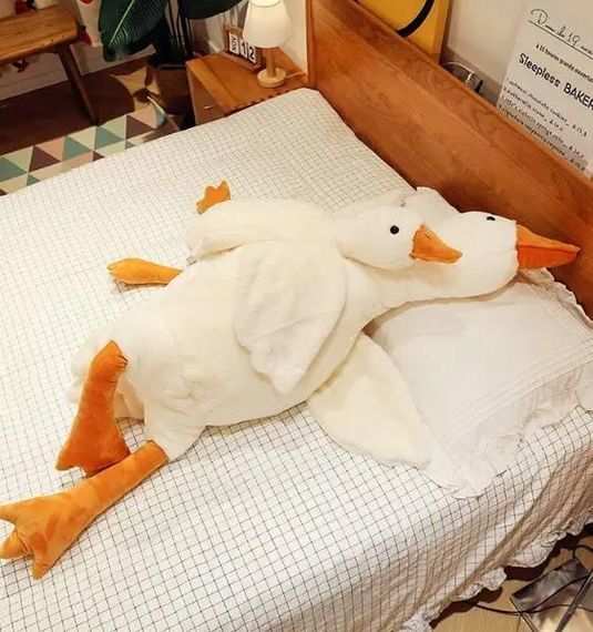 Большая Плюшевая Игрушка Подушка Мягкий Гусь Обнимусь 90 см | Зображення 1