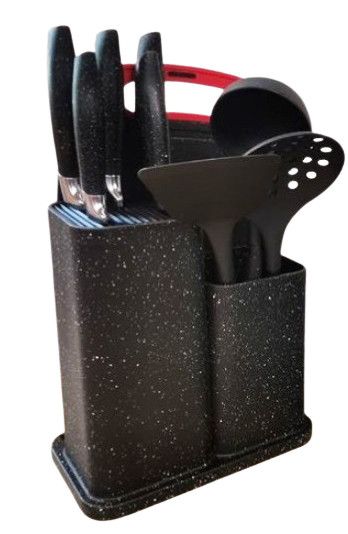 Набор для кухни с подставкой KS-62 Bright Chef кухонные ножи разделочная доска Черный | Зображення 2