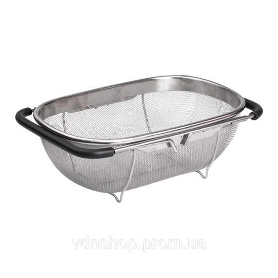 Друшляк сито на раковину для миття овочів та фруктів 29х19х10 см з нержавіючої сталі HP-19-18-S | Зображення 2