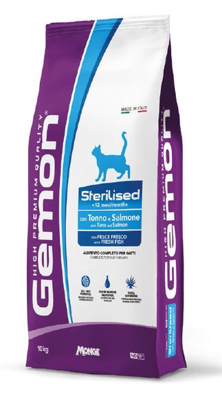 Корм Gemon Cat Sterilised сухой с тунцом и лососем для стерилизованных котов 10 кг