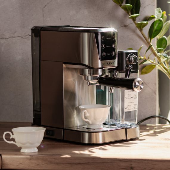 Кавоварка рожкова 3в1 з капучинатором 1350 Вт  бак 1 л Sokany SK-04027 | Зображення 8