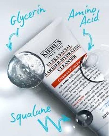 Очищающий гель с эффектом увлажнения kiehl's ultra facial barrier-hudrating cleanser (30 ml) | Зображення 1