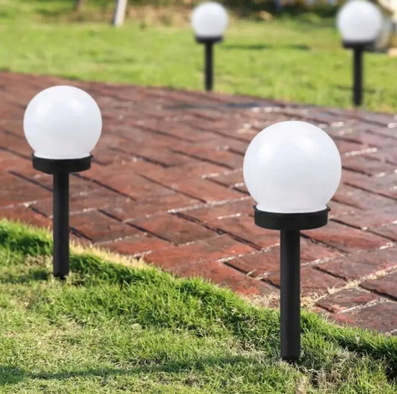 Садовий ліхтар на сонячній батареї з датчиком світла 34 см Садовий LED світильник на сонячній батареї  8шт | Зображення 5