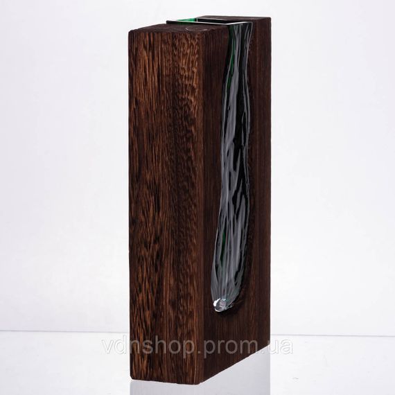 Ваза стеклянная прозрачная прямоугольная, декоративная ваза для дома стильная для цветов HP-32-1 | Зображення 1