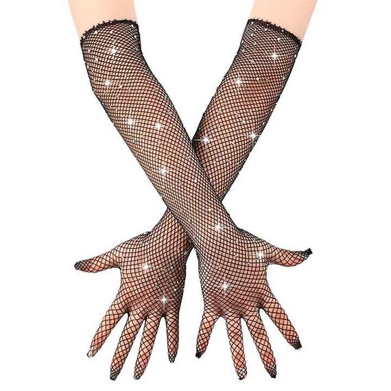 Сексуальные длинные перчатки со стразами - XS/S/M – Эротическое бельё | Зображення 2