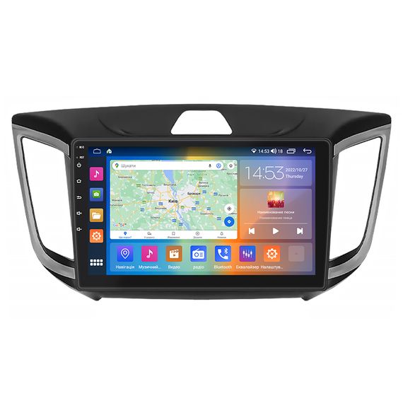 Штатна магнітола Lesko для Hyundai Creta I 2016-2020 екран 10" 2/32Gb CarPlay 4G Wi-Fi GPS Prime