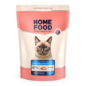 Гіпоалергенний сухий корм Home Food для стерилізованих/кастрованих дорослих котів Морський коктейль 400 г