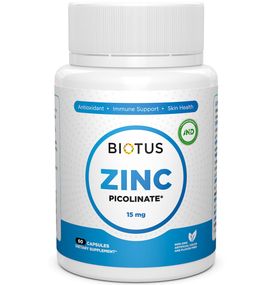 Микроэлемент Цинк Biotus Zinc Picolinate 15 mg 60 Caps BIO-530463