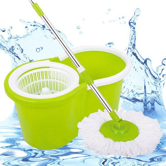 Универсальная швабра с отжимом-центрифугой и ведром Easy Mop Круглая Швабра. MN-456 Цвет: зеленый | Зображення 1