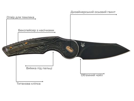 Ніж Fox Jupiter Titanium PVD Stone Washed | Зображення 8