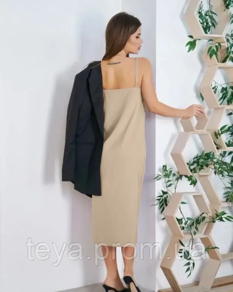 Плаття для жінок колір бежевий розмір M FI_000278 | Зображення 2
