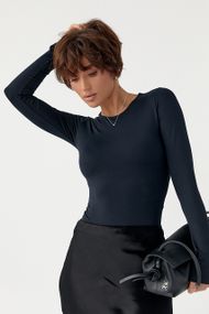 Еластичне однотонне боді - чорний цвет, L (є розміри)