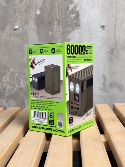 Павербанк Remax RPP-609 Pro 60000 mAh 22.5W зовнішній акумулятор потужний повербанк для кемпінгу та подорожей | Зображення 4