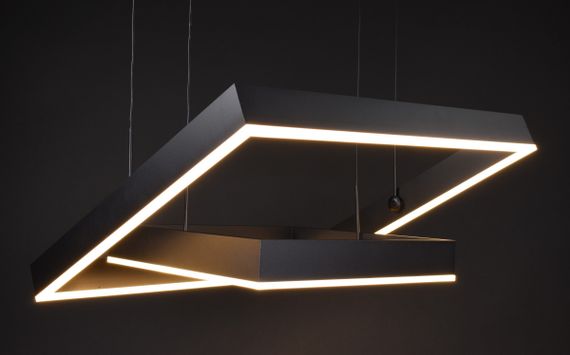 Люстра світлодіодна підвісна LED світильник для квартири на стелю лед 27897 Чорний 20-150х60х60 см. | Зображення 3