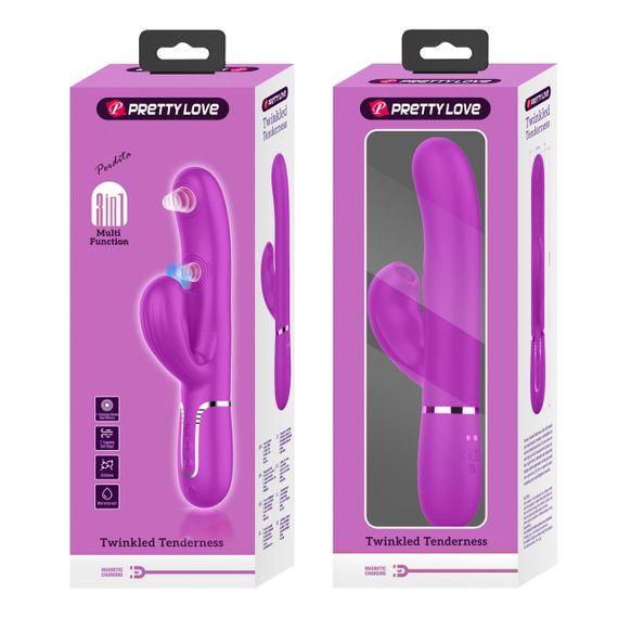 Вібратор із вакуумною стимуляцією клітора Pretty Love — Twinkled Tenderness Purple, BW-500015 Sex Aura | Зображення 9