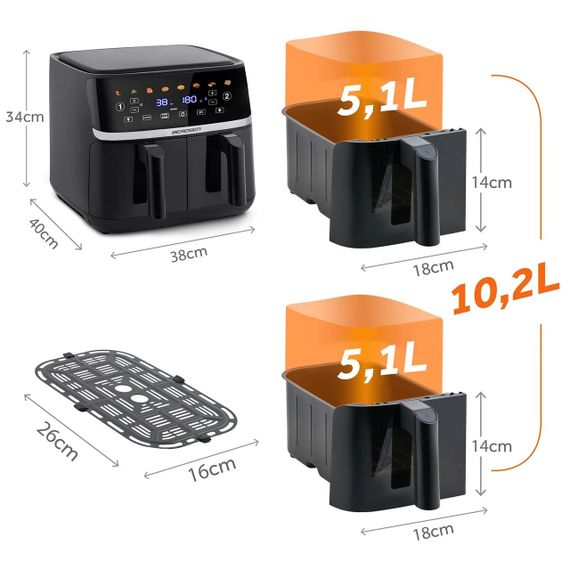Аерофритюрниця Berdsen BD-657, 10,2 л, мультипіч без олії, аерогриль, 2 кошики | Зображення 3