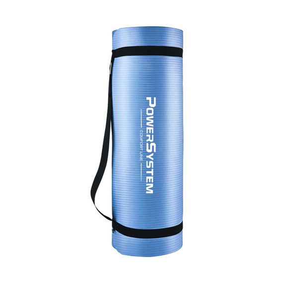 Килимок для йоги та фітнесу Power System PS-4017 NBR Fitness Yoga Mat Plus Blue (180х61х1) | Зображення 1