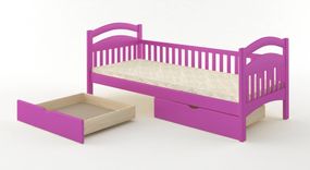 Кровать детская iSmart Жасмин Литл Фуксия (S2060R30B) 90х190 см с задним бортиком и ящиками (DDMBG-2479)