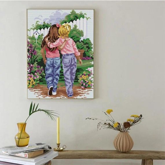 Набір для вишивання за нанесеною на канву схемою "Good Friends". AIDA 14CT printed 22*30 см | Зображення 9