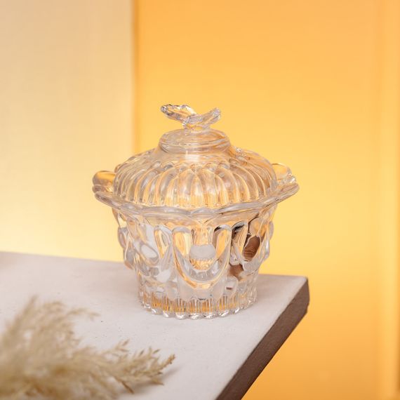 Цукерниця скляна Ø9 см цукерниця з кришкою прозора HP-4-113 | Зображення 3