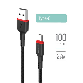 Кабель USB Type-C ColorWay CW-CBUC064-BK 2,4A 1м чорний
