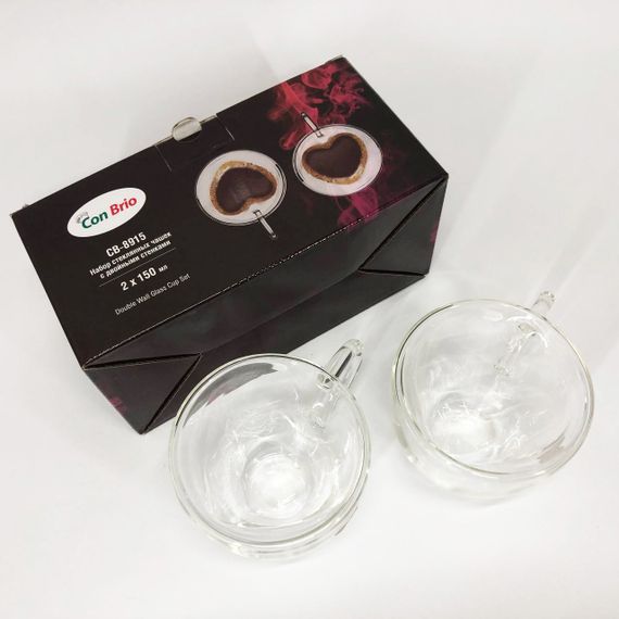 Стеклянная чашка с двойными стенками, Стеклянные чашки для напитков с двойными стенками WQ-91 | Зображення 1