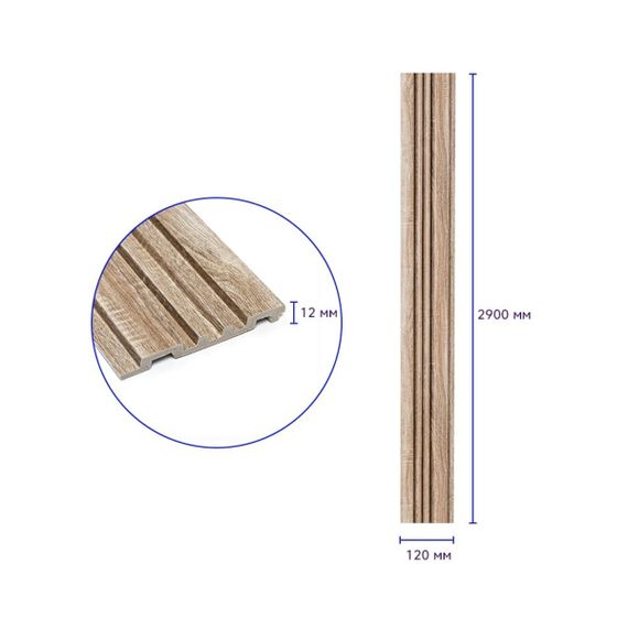 Декоративна PS рейка 2900*120*12мм (D) SW-00002136 | Зображення 2