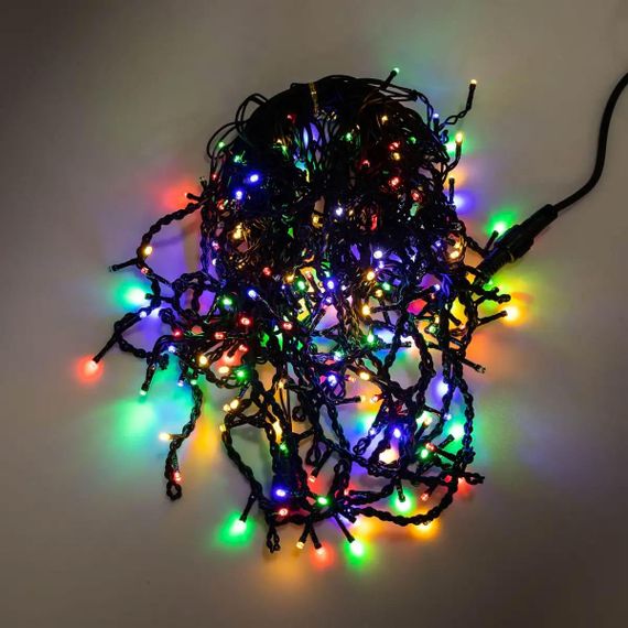 Вулична гірлянда бахрома 12(м) 200 led світлодіодів зовнішня мультиколор чорний дріт 12MBML | Зображення 8