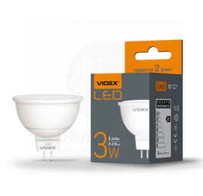 Лампа MR16e 3W GU5.3 4000К 220V LED Videx