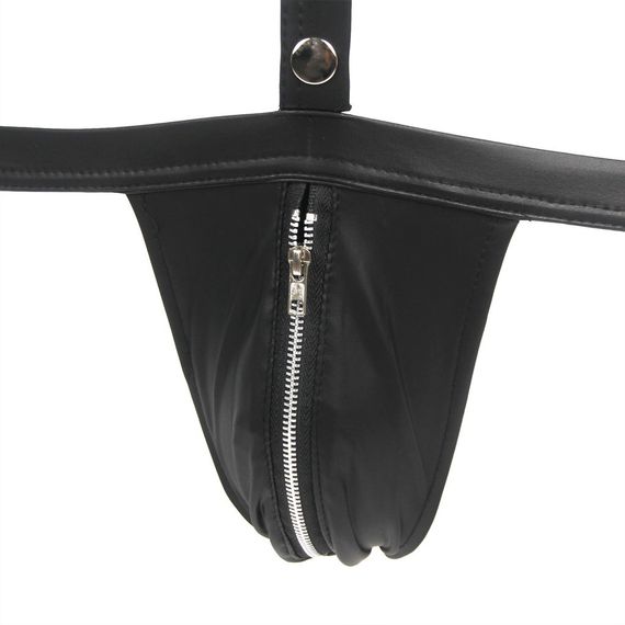 Боди-портупея мужская Star Night с ограничителями и молнией, черная, L sexstyle | Зображення 4