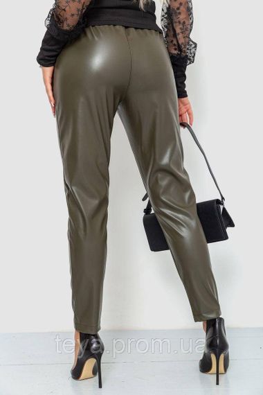 Лосини жіночі з екошкіри колір хакі розмір M FA_007891 | Зображення 3