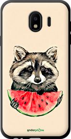 Чохол на Samsung Galaxy J4 2018 Єнотик з кавуном "4605b-1487-2448"