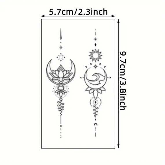 Набір дитячих тимчасових тату "Чорні міні №2" black-tattoo-mini-set-2-3, 30 штук по 9,5*5,5 см | Зображення 7