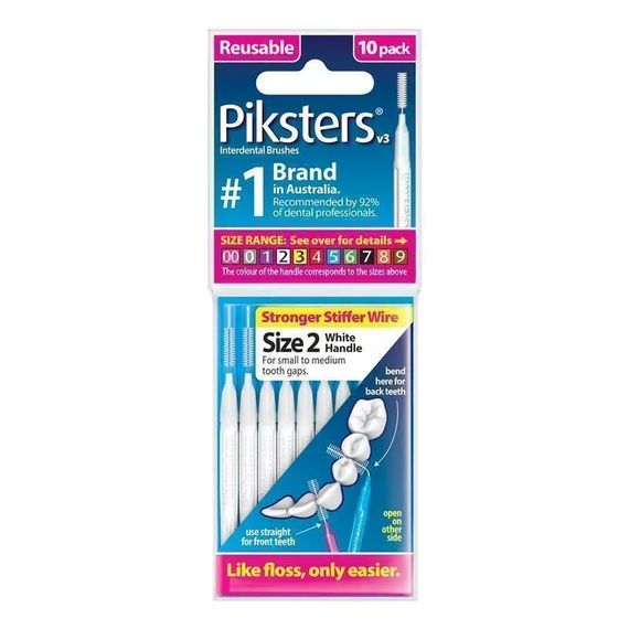 Міжзубні йоржики Piksters, № 2 (діаметр 0.8) білі, 10 шт