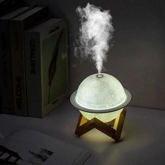 Зволожувач очисник повітря нічник 3 в 1 Сатурн компактний з LED підсвічуванням 3 режими міні QM-299 арома лампа | Зображення 7