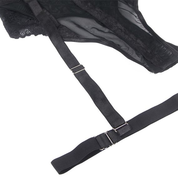 Мереживне боді Star Night з доступом та підтяжками, чорне, XS-S sexstyle | Зображення 7