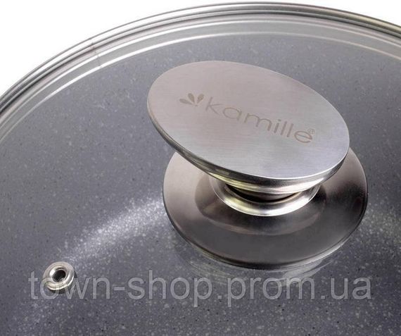 Кастрюля Kamille Landes Grey 2.3л с литыми алюминиевыми ручками KM-4424 | Зображення 4