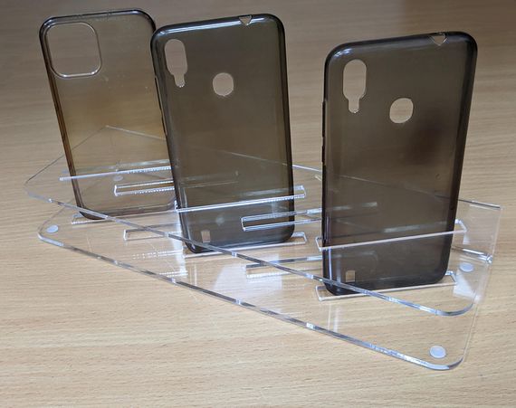 Подставка под чехлы смартфонов, из акрила, 5 отделений | Зображення 1