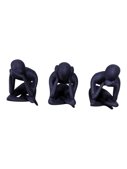 Декоративна фігурка Не бачу, не чую, мовчу чорний 3D друк (214086)