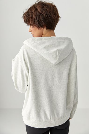 Тепле жіноче худі з начісом - світло-сірий цвет, ONE SIZE (є розміри) | Зображення 1