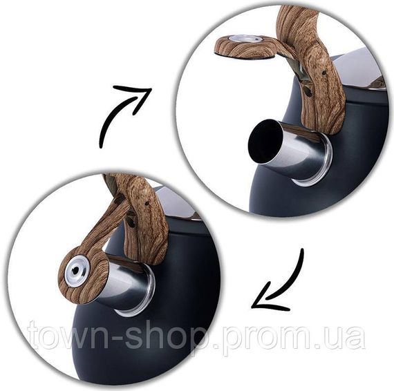 Чайник Kamille Whistling Kettle Black 2.7л из нержавеющей стали со свистком (черный) KM-1092 | Зображення 4