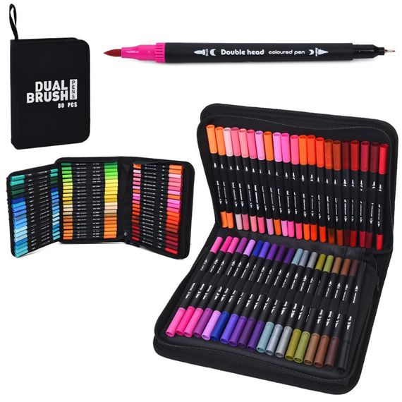 Набір скетч-маркерів MK 5766-80 двосторонні 80 штук