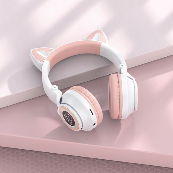 Уценка Bluetooth наушники BOROFONE BO18 Cat ear Мятая упаковка / Белый | Зображення 3