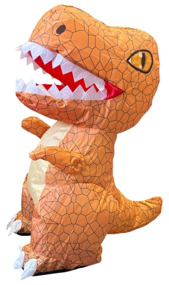 Динозавр на радіокеруванні T-Rex 60 см великий надувний від акумулятора з пультом дк коричневий музика рух