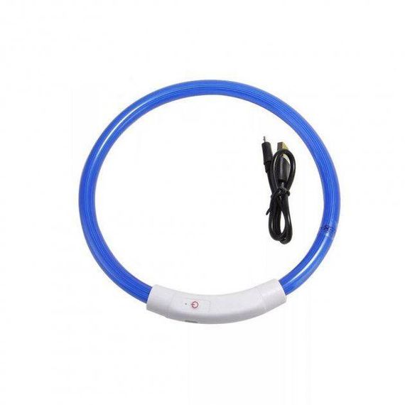 Ошейник для собак, с LED подсветкой, водостойкий, с USB зарядкой, универсальный, Синий | Зображення 2